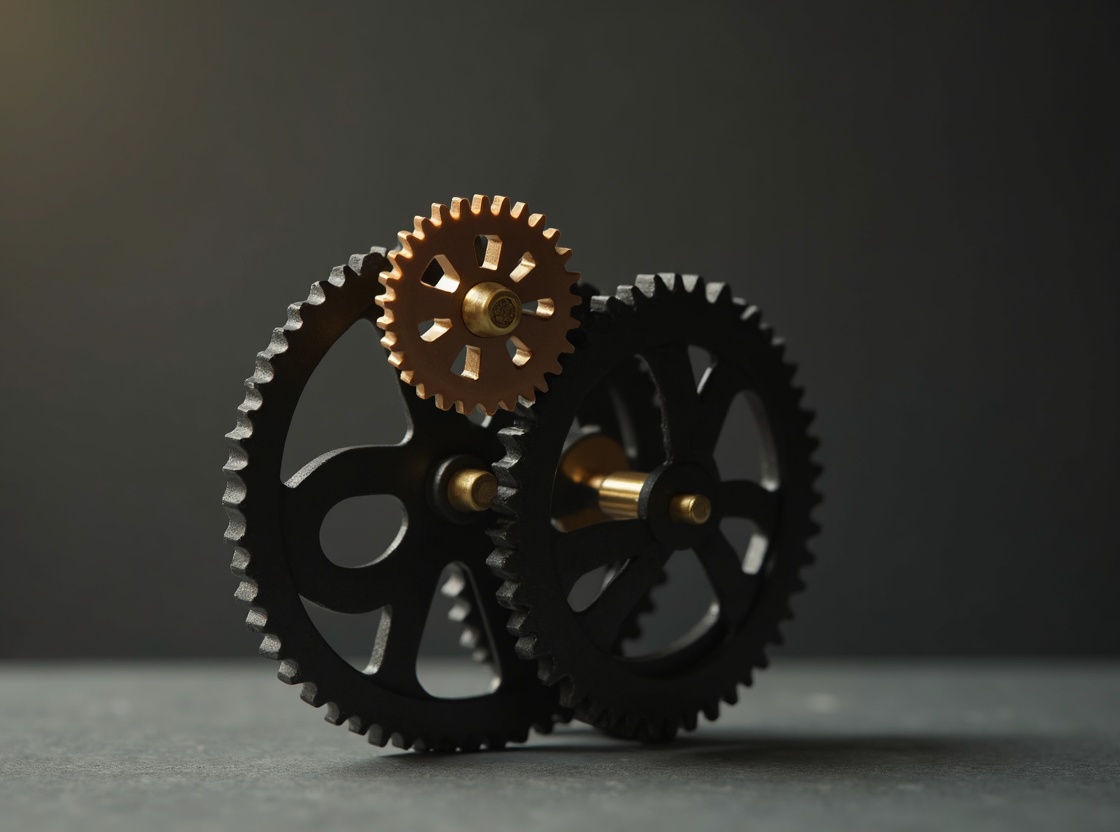 Escultura cinética de engranajes